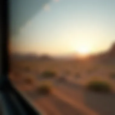 A scenic view of the UAE landscape from the train