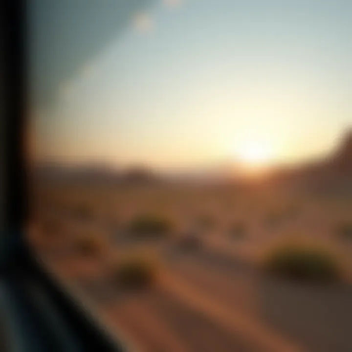 A scenic view of the UAE landscape from the train