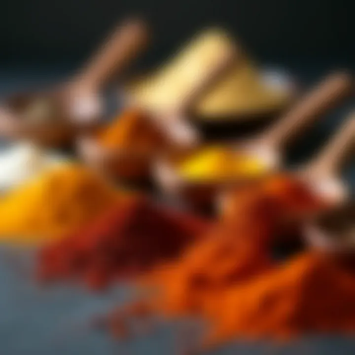 A close-up of traditional Indian spices arranged artfully