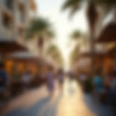 Vibrant Lifestyle at Dubai Boulevard Lively lifestyle scene at Dubai Boulevard with cafes and shops