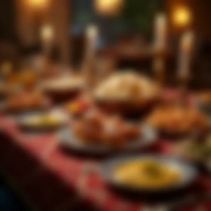 Traditional Iftar table set with local delicacies