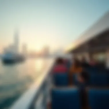 Passengers enjoying the scenic views aboard a Dubai ferry