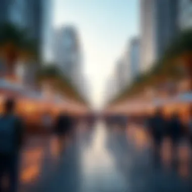 Dynamic Urban Landscapes of Festival City Centers Urban landscape featuring a festival city center bustling with activities