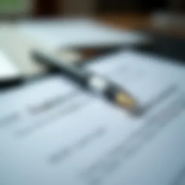 A close-up of a pen on a document reflecting legal compliance.