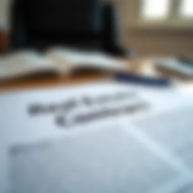 A close-up of a real estate contract on a desk