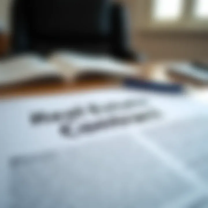 A close-up of a real estate contract on a desk