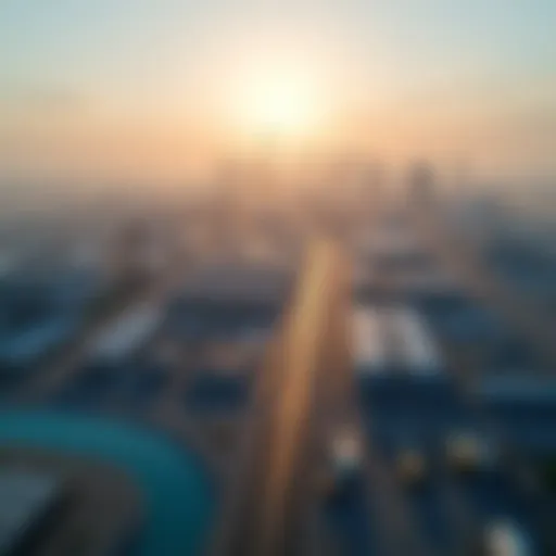 Aerial view of Dubai's industrial zones showcasing vast manufacturing facilities