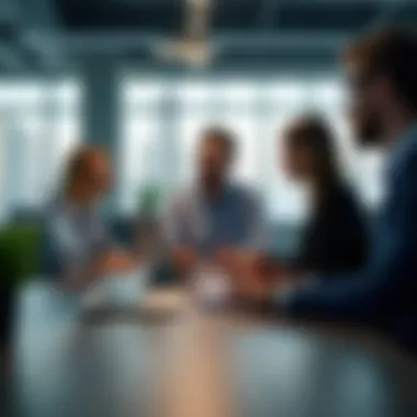 Collaboration in High-Paying Sectors Trained employees collaborating in a modern office