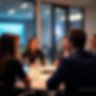 Networking for Career Growth Professional networking event in a corporate setting